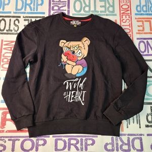 BKYS Men's Black Graphic LS Sweater